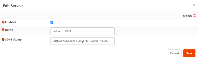 Добавление DNSCrypt сервера