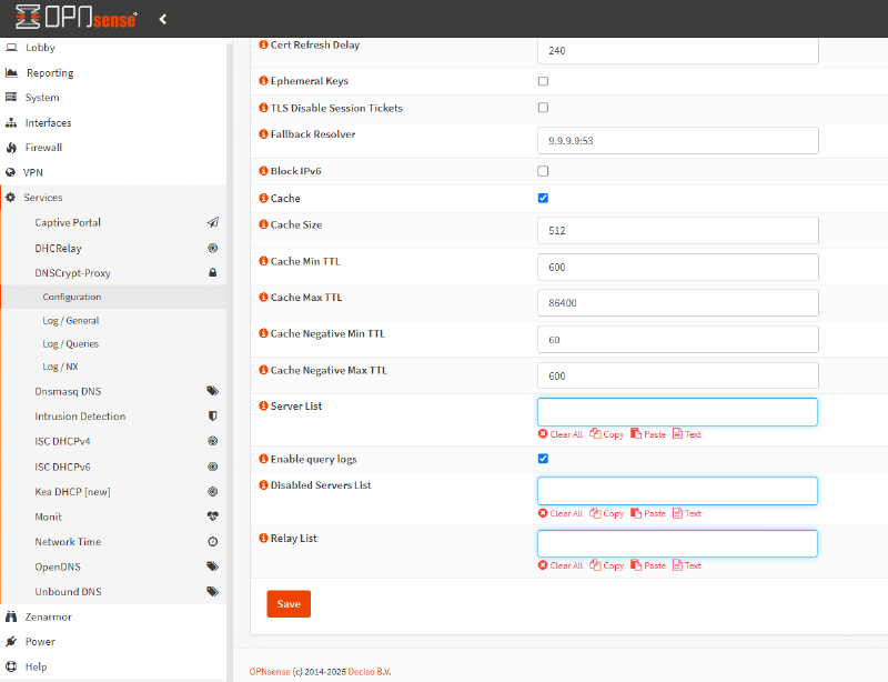 Опции DNS-proxy