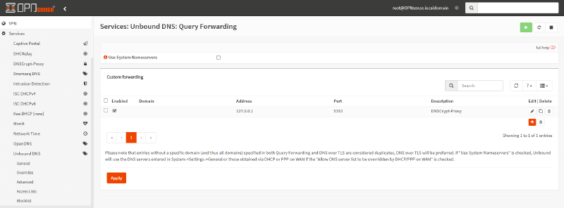 Unbound DNS Query Forwarding