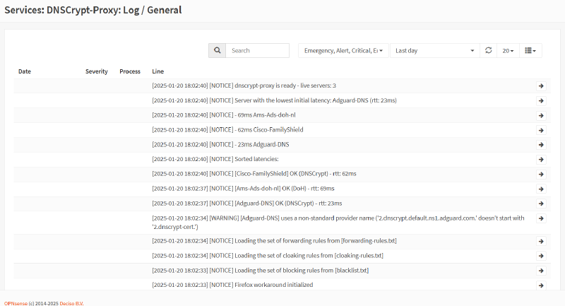 Просмотр журнала запросов