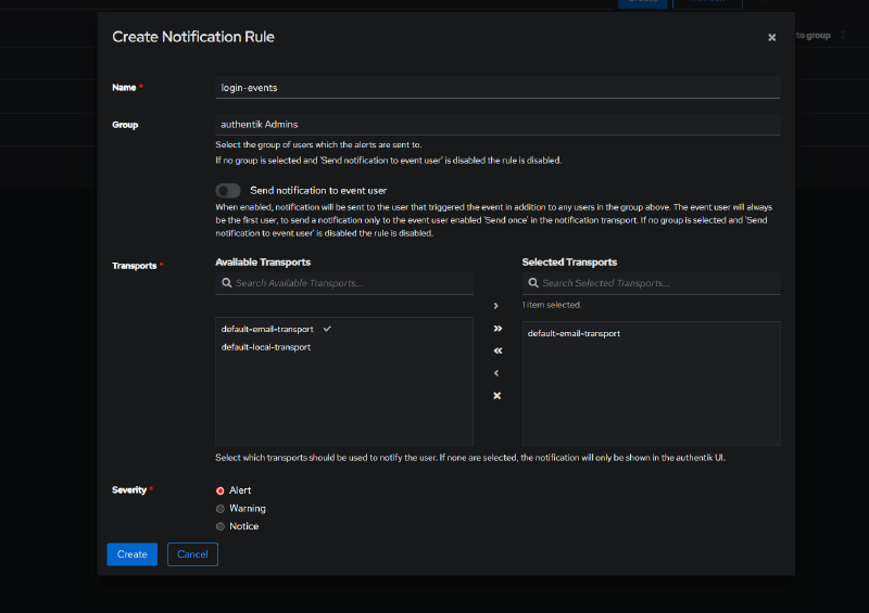 Create Notifications Rules