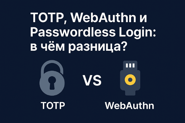 TOTP, WebAuthn и Passwordless Login — в чём разница?